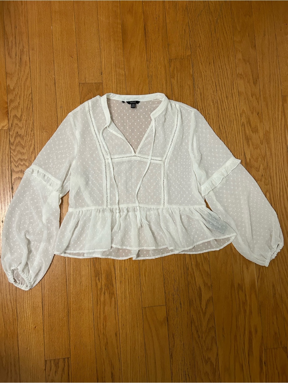 White sheer blouse
